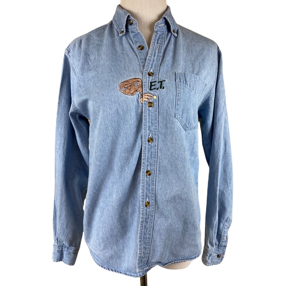 VTG Universal E.T. Embroidered Denim Button Down